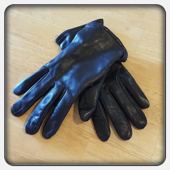 Woman's Black Genuine Leather Gloves Size XL